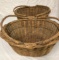 Vintage Woven Baskets with Double Swivel Handles