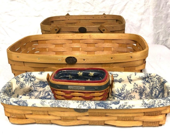 Four Longaberger and Peterboro Baskets