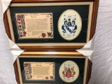 Framed Family History Profiles and Crests