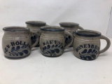 Vintage Type Glazed Pottery Cups