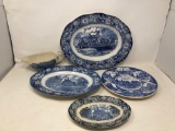 Vintage Ironstone Blue Transfer Dishes