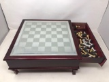 Wood and Glass Chess Game Board