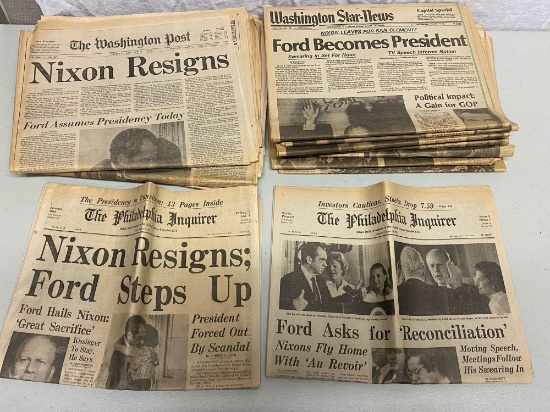 Historical 1970's Newspapers, Presidents Nixon and Ford