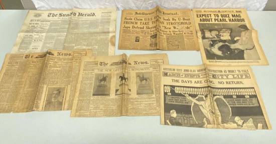 Historical 1800's and Mid 1900's Newspapers