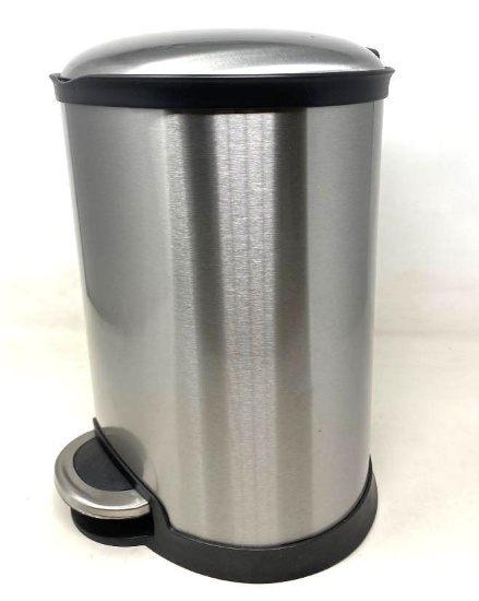 NEW Stainless Finish Trash Can