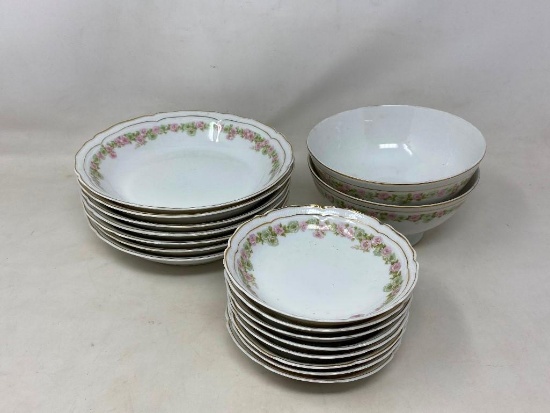 China Bowl Set, Seven large, Eight Small, Two deep.