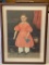 Framed Primitive Style Print of Girl with Doll