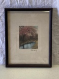 Framed Wallace Nutting Hand Colored Photograph, Creek Scene