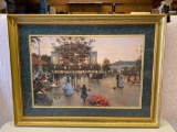 Framed C. Kieffer City Park Scene