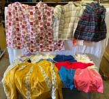 Vintage Clothing & curtains, Swimwear, Blouses, Shorts, sweaters,