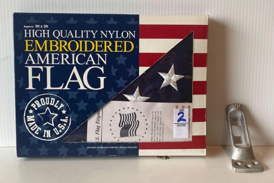 NEW U. S. Flag, Nylon Embroidered, Made in U. S. A.