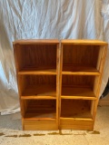 Pair of Natural Wood Bookshelves