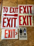 EXIT and Restroom Signs