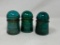 Antique Brookfield Green Glass Insulators