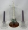 Glass Candle Sticks and Candle Globe