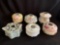 Vintage Porcelain, Floral Decorated, Elaborate Hair Receivers