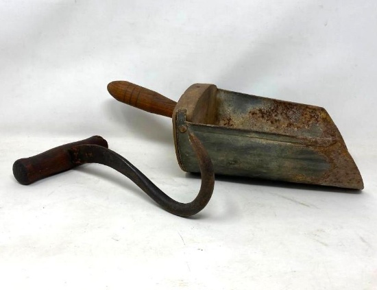 Vintage Farm Tools; Hay Hook, Tin Scoop