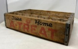 Vintage A-TREAT Wooden Bottle Carrier