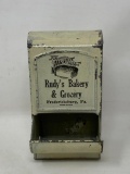 Antique Tin Matchbox, Rudy's Bakery and Grocery