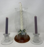Glass Candle Sticks and Candle Globe