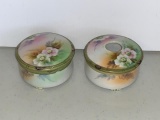 Imperial Hand Painted Nippon Hair Receiver and Dresser Jar