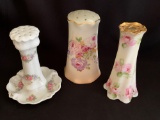 Vintage Porcelain Hat Pin Vases, Floral Decorated