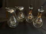 Retro 70's era Syrup Pitchers, Vinegar & Oil Vaases