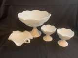 Vintage Antique Milk Glass Compotes, Bowl