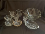 Antique Vintage Clear Glass Bowls, Pitchers, Dishes