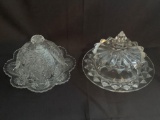 Antique Glass Covered Cracker Plates