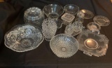 Antique Vintage Clear Glass Serving Dishes, Bowls