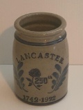 Salt Glazed Crock Lancaster Pennsylvania 250th Signed 1742-1999