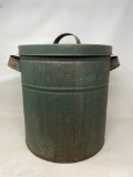 Antique Tin Cream, Lard Bucket with Lid