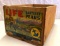 Vintage Wooden Advertising Crate with Original Color Label