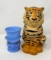 Vintage Ringling Brothers Tiger Lidded Cup & Jiminy Cricket Figurine Cups