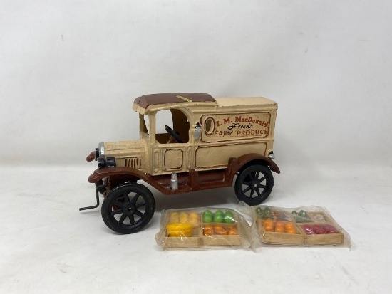Cast Iron Produce Vendor Truck Toy