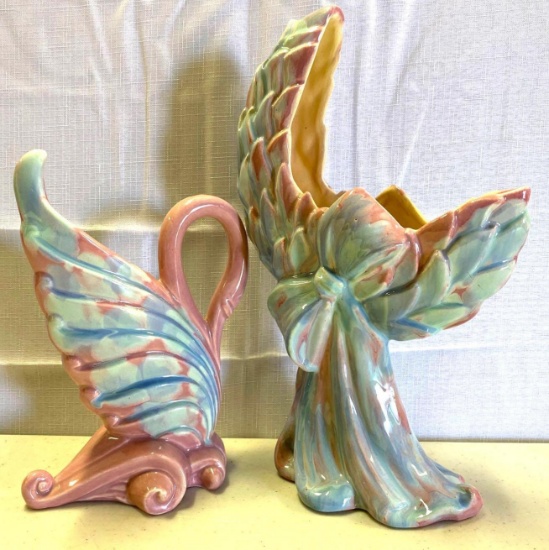Swan and Ribbon Design Pottery