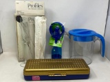 Pitcher, Water Fan, Champagne Glasses and Pencil Box