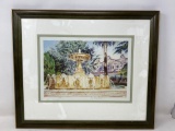 Framed and Matted Print of Fountain, Lisa Madenspacher