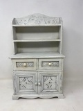 Diminutive White Painted Doll Size Hutch
