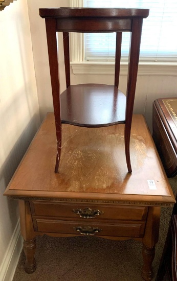 Two Unmatched End Tables