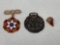 Three Odd Fellows Pins/Medals