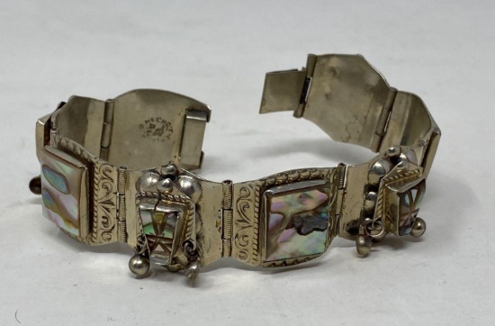 Mexican Abalone and Silver Bracelet