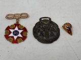 Three Odd Fellows Pins/Medals