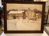 Winter Farm Scene Print