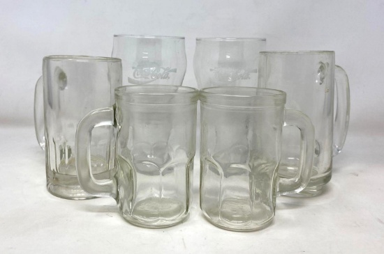 Clear Glass Mugs and Coca Cola Glasses