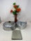 Aluminum Cake Dome, Heart-Shaped Angel Food Pan, Mirrored Piece and Vase