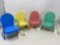 Doll Furniture- Four Metal Patio Chairs