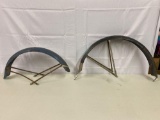 Two Blue Bicycle Fenders