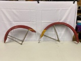 Two Red Bicycle Fenders
